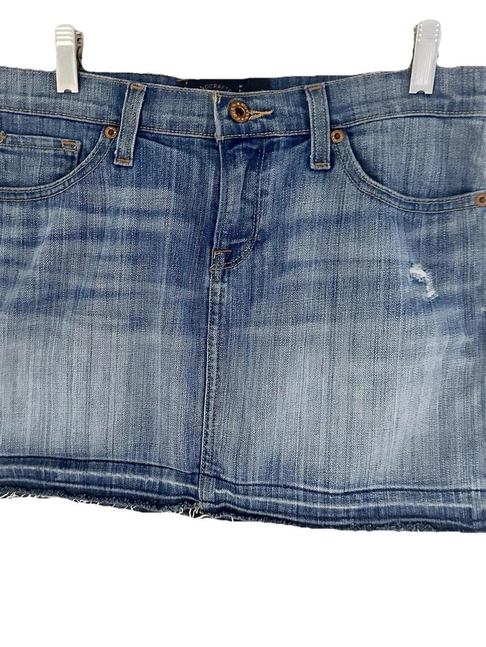 Lucky Brand denim mini skirt Raw Hem cow girl festival Indie Sleaze  Size 27 sm